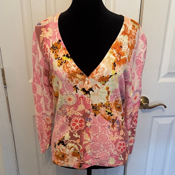 BCBGMaxAzria Pink Floral Button Down Shirt - Picture 13 of 17